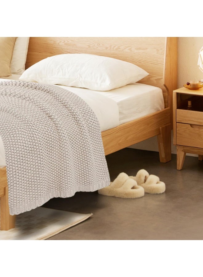 Arabest 127 * 152cm Cotton Large Throw Blankets for Couch - Waffle Weave Light Beige Cotton Throw Blankets for Bed, Lightweight and Soft Spring Throw Blankets for Office, CLTB-03 - Image 5