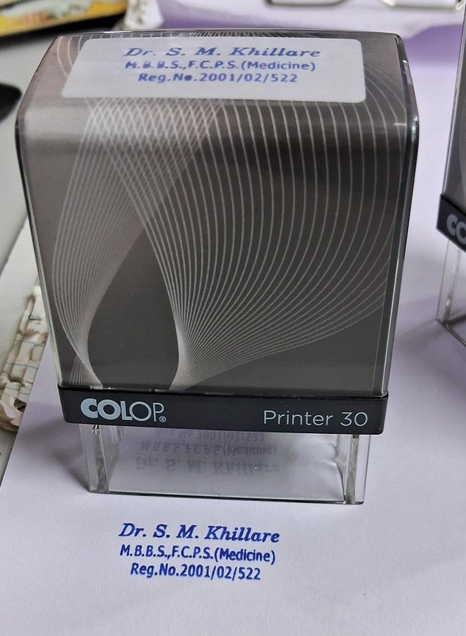 Printer 40 (Self Ink Stamp) | self Ink Stamp for Your Personal or Office use with Matter Size 20X55 MM Maximum 4 Lines (Large) - Image 2