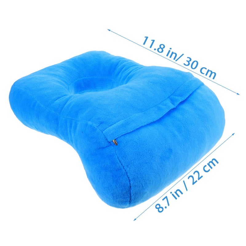 Ergonomic Memory Foam Nap Pillow For Office Home Comfortable Rest Breathable Lightweight Blue - Image 3