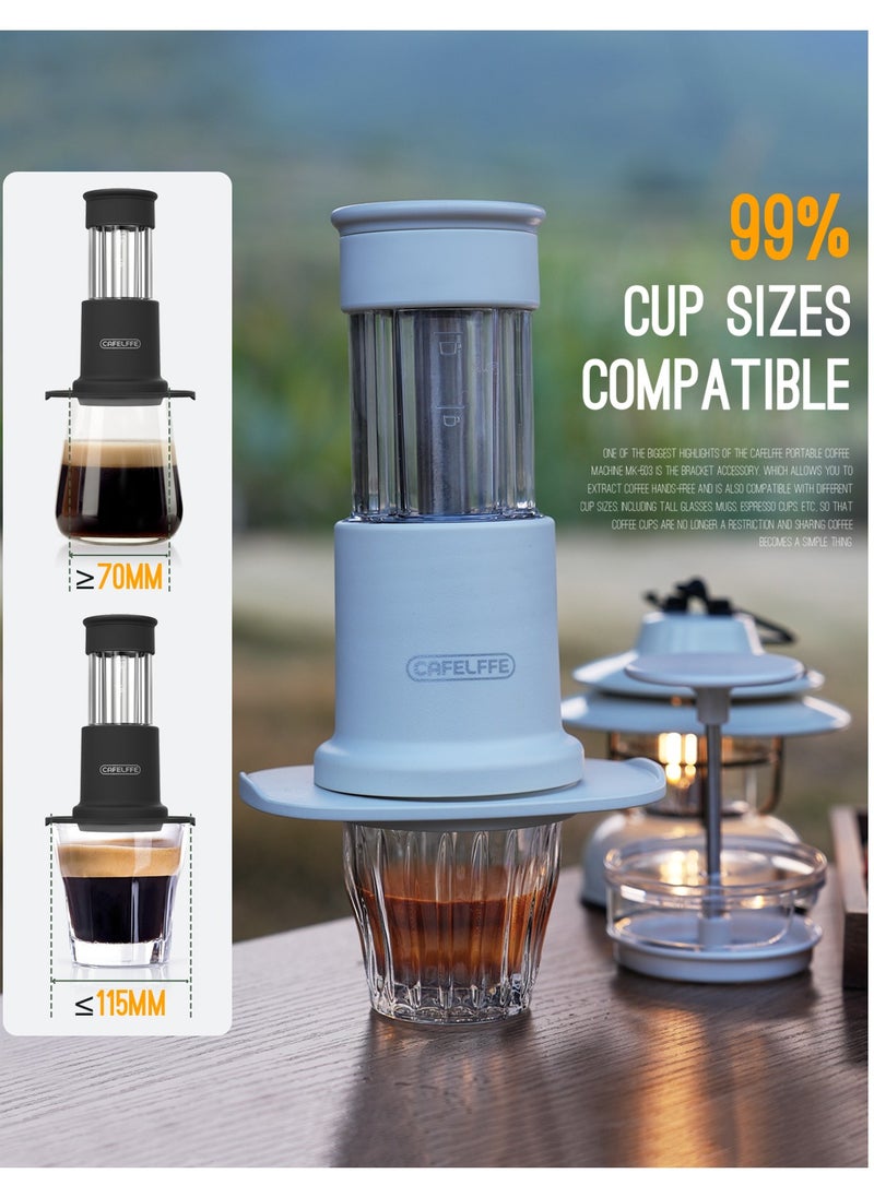 Cafelffe Portable Coffee Machine 2 In 1 Small Travel Manual Capsule Coffee Machine With Stainless Steel Coffee Cup For Nes Pod & Ground Coffee White  - Image 4