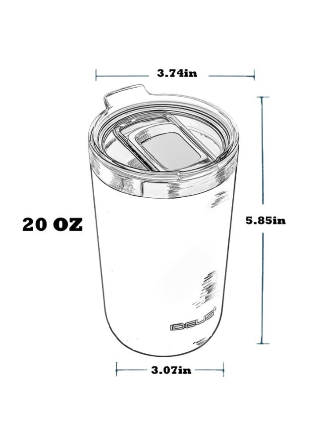 إيديوس IDEUS Portable Car Tumbler (20oz, 600ml) with 304 Stainless Steel Insulated Cup for Outdoor Use - Image 2