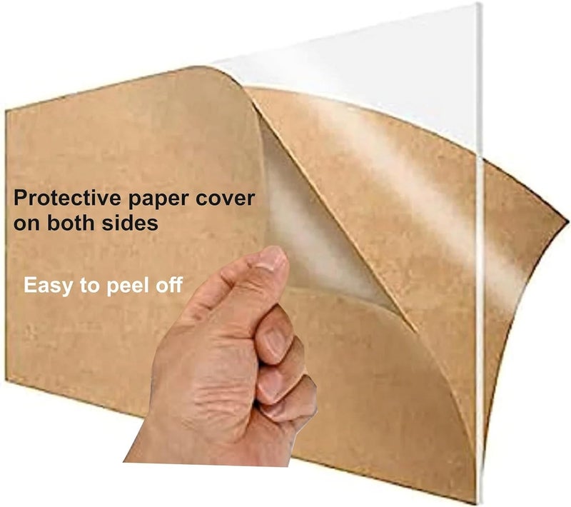 Fliptic ورقة أكريليك 3 مم ورقة شفافة للرسم على الزجاج لمسة لامعة (3 مم، 6x6، شفاف/صافي) (4، 4x4 بوصة) - Image 2