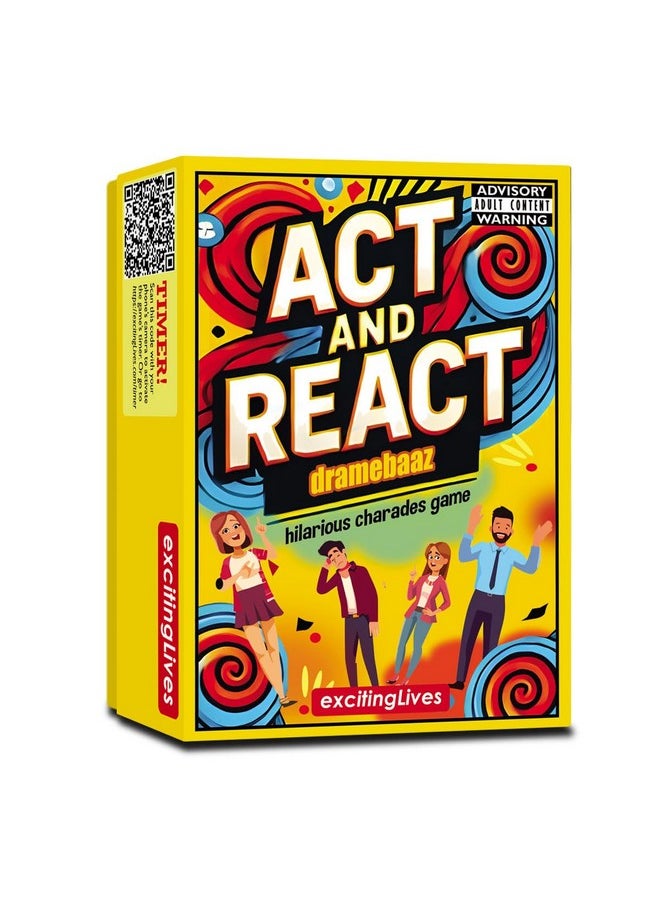 exciting Lives - exciting Lives Act And React Dumb Charades Game - Fun Conversation Party Game for Adults, Gift for Valentine's Day, Party, Birthday, Anniversary, Gift for Couples, Close Friends, Boyfriend, Girlfriend - Image 1
