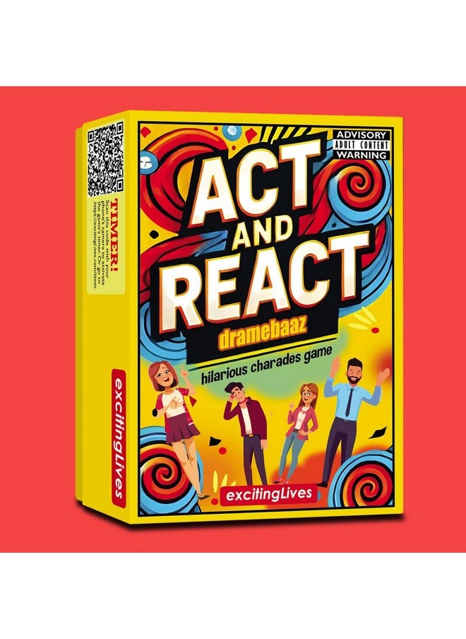 exciting Lives - exciting Lives Act And React Dumb Charades Game - Fun Conversation Party Game for Adults, Gift for Valentine's Day, Party, Birthday, Anniversary, Gift for Couples, Close Friends, Boyfriend, Girlfriend - Image 1