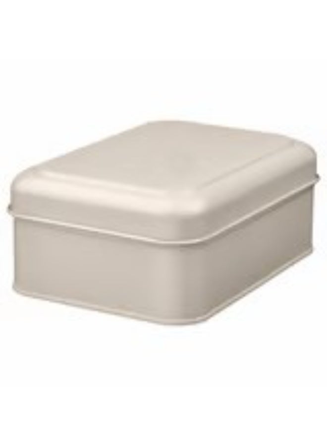 Storage box with lid light beige 22x16x8 cm - Image 1