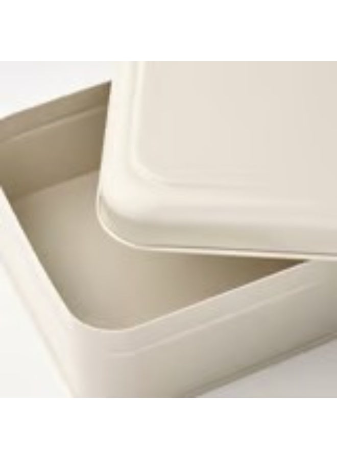 Storage box with lid light beige 22x16x8 cm - Image 5