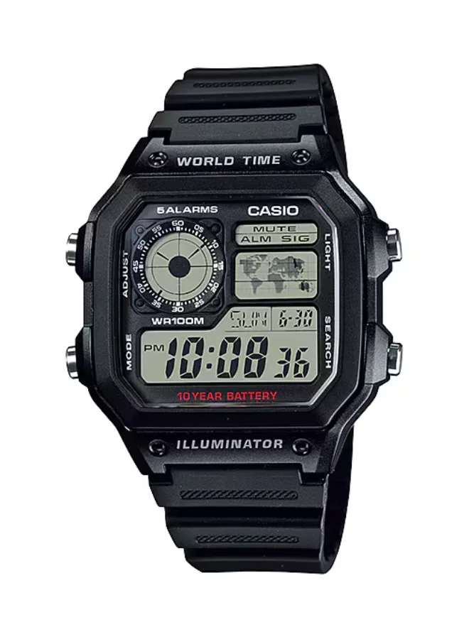 CASIO Men's Resin Digital Watch AE-1200WHB-1BVDF - 45 mm