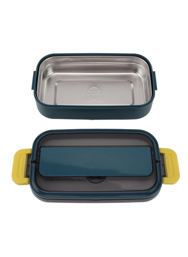 Thoraya 304 Stainless Steel Bento Box Adult Lunch Box Single Layer Microwave Safe Portable Split Bento Box for Students Office Workers Turquoise  - Image 3