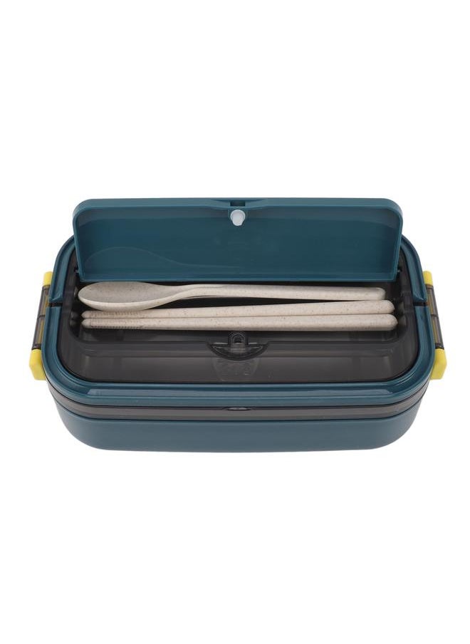 Thoraya 304 Stainless Steel Bento Box Adult Lunch Box Single Layer Microwave Safe Portable Split Bento Box for Students Office Workers Turquoise  - Image 5