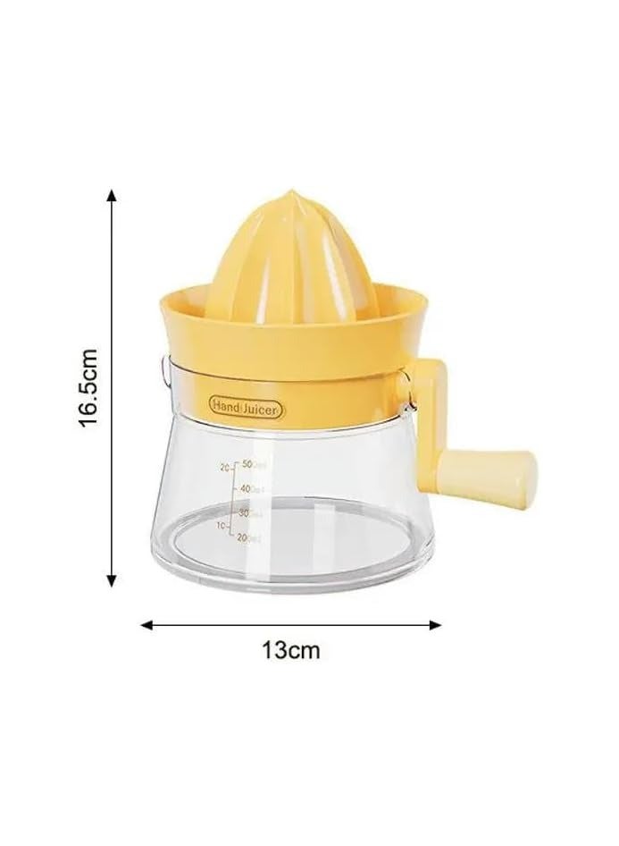 Lemon Juicer with Hand Crank and Nozzle Food Grade Citrus Juicer Detachable and Washable 6.5x5.1 Inch Manual Juicer for Home Kitchen, Orange Juice Machine (Yellow)  - Image 2
