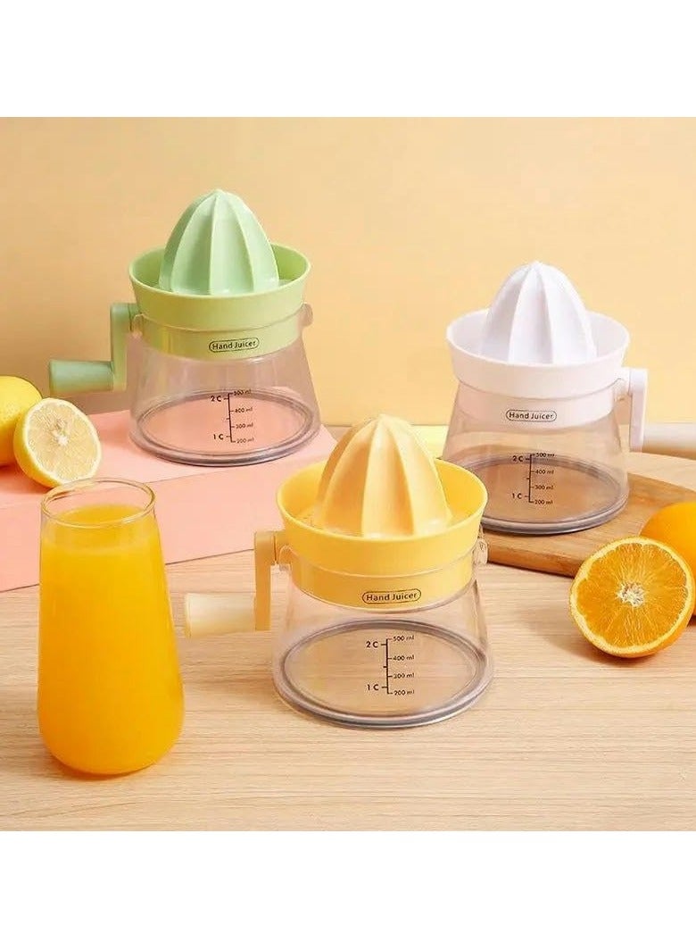 Lemon Juicer with Hand Crank and Nozzle Food Grade Citrus Juicer Detachable and Washable 6.5x5.1 Inch Manual Juicer for Home Kitchen, Orange Juice Machine (Yellow)  - Image 4