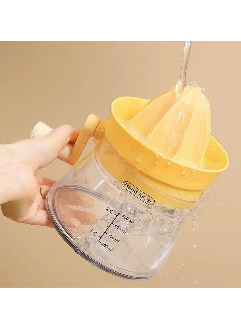 Lemon Juicer with Hand Crank and Nozzle Food Grade Citrus Juicer Detachable and Washable 6.5x5.1 Inch Manual Juicer for Home Kitchen, Orange Juice Machine (Yellow)  - Image 5