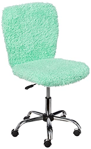 Urban Lifestyle Faux Fur Rolling Task Chair Mint