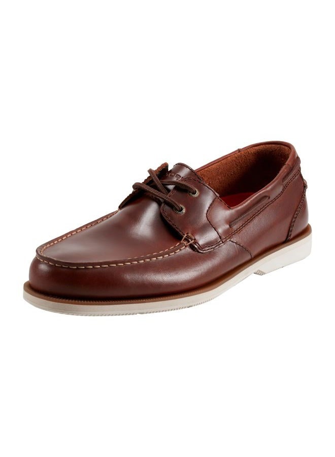 Southport Boat Shoe Men's Slip On, Medium Brown Leather, 47.5 EU