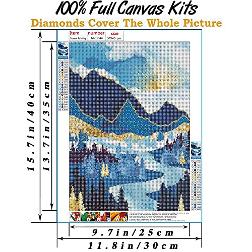 Hestarcul Diamond Painting Kit,Diamond Art Kits for Adults, Abstract Paint with Diamonds Round for Gift,Wall Decor(12x16) (Mountain Sunrise) - Image 4