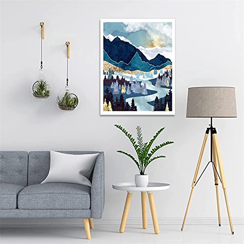Hestarcul Diamond Painting Kit,Diamond Art Kits for Adults, Abstract Paint with Diamonds Round for Gift,Wall Decor(12x16) (Mountain Sunrise) - Image 2