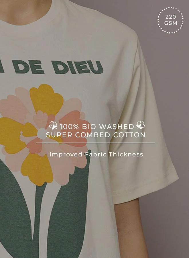 Dillinger Oversized Flower Print Combed Cotton T-Shirt by Styli