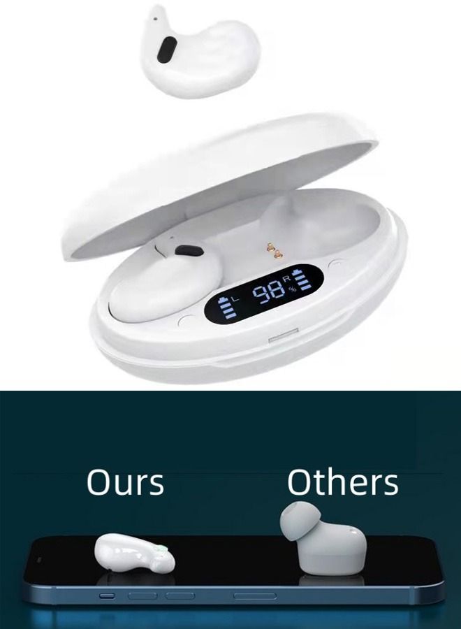 DUNISO Wireless Bluetooth 5.3 Headphones Built-in Mic IPX4 Waterproof Headsets with Charging Case for ON-Ear White - Image 2