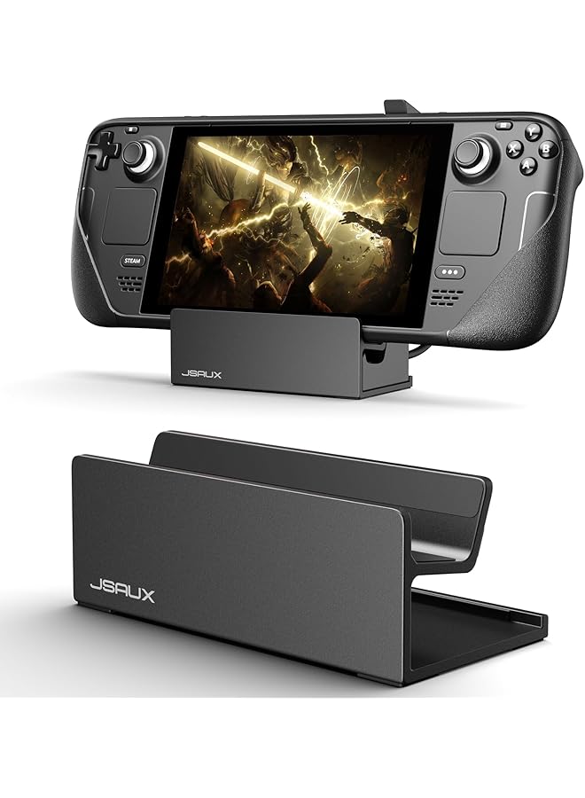 jsaux Stand For Official Steam Deck Dock/Rog Ally With Case Frosted Aluminum Alloy Anti Slip Holder - Image 1