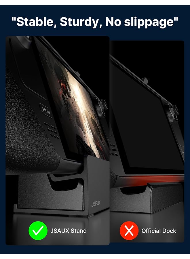 jsaux Stand For Official Steam Deck Dock/Rog Ally With Case Frosted Aluminum Alloy Anti Slip Holder - Image 4