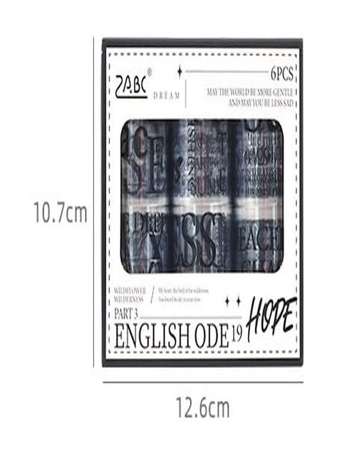SAMVARDHAN Vintage Aesthetic English Word Decorative Washi Tape Set – 6 Rolls Inspirational Quote Scrapbook Tape, Black and White Journal Stickers for DIY, Planners, Crafts, and Gifts - Image 2