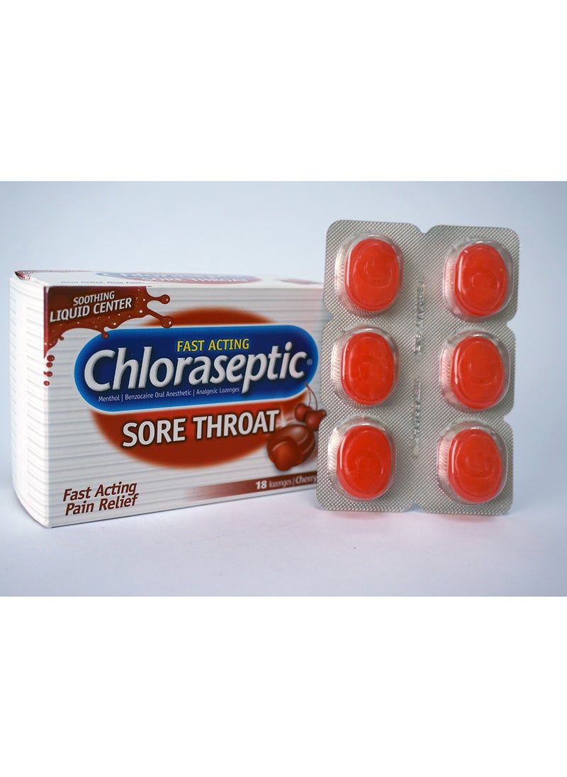 Chloraseptic Sore Throat Lozenges Liquid Center, Cherry-18'S[3X6'S Blisters]  - Image 4