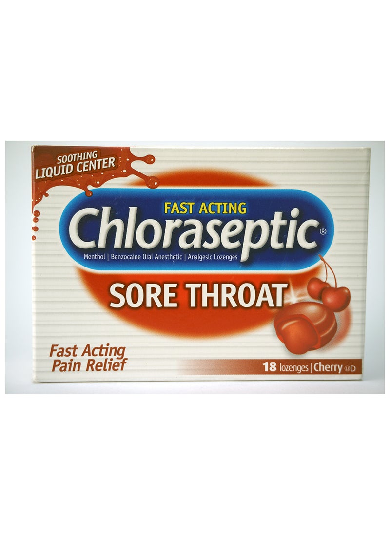 Chloraseptic Sore Throat Lozenges Liquid Center, Cherry-18'S[3X6'S Blisters]  - Image 1