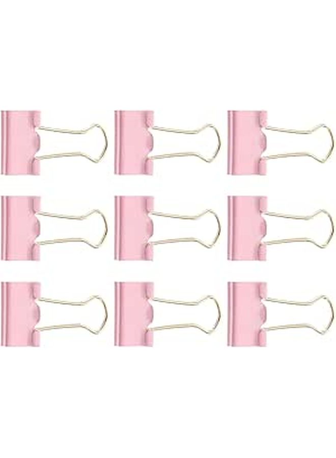 Pink 19mm Metal Binder Clips 9 Pack for Office Document Filing and Organizing - Image 1
