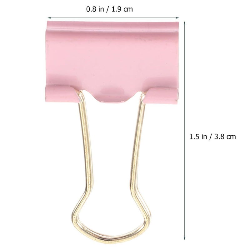 Pink 19mm Metal Binder Clips 9 Pack for Office Document Filing and Organizing - Image 3