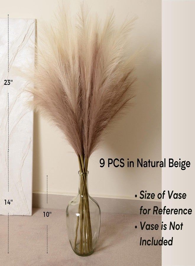 QUBITFUL Faux Pampas Grass, 9 PCS 37''/3.1FT Tall Fluffy Fake Pompas Floral, Large Artificial Pompous Grass Branches for Floor Vase Fillers, Boho Farmhouse Room Wedding Decor (Mixed Color) - Image 5