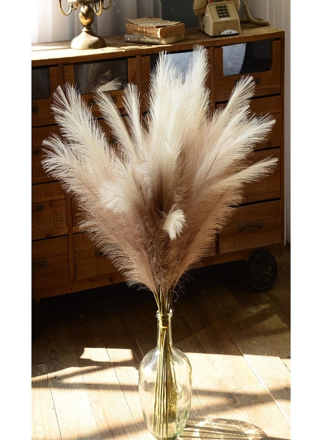 QUBITFUL Faux Pampas Grass, 9 PCS 37''/3.1FT Tall Fluffy Fake Pompas Floral, Large Artificial Pompous Grass Branches for Floor Vase Fillers, Boho Farmhouse Room Wedding Decor (Mixed Color) - Image 4