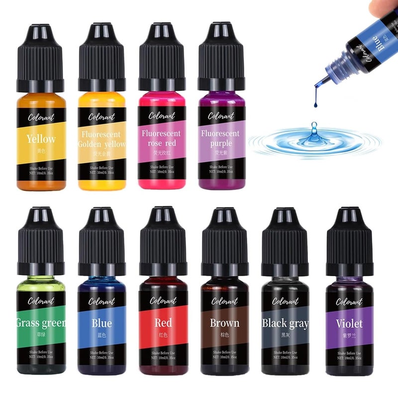 Bolosa صبغة شمع الشموع عالية التركيز 10 ألوان سائلة قائمة على الزيت للشموع المصنوعة من شمع الصويا