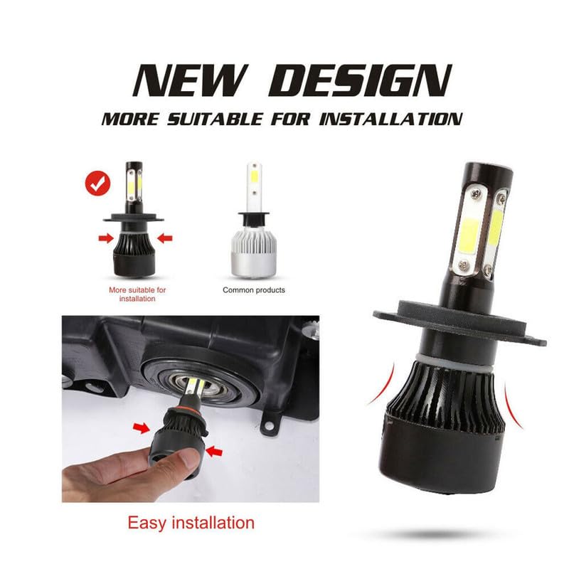 LOVMOTO Universal High Brightness 3 Side H4 LED Headlights Hi/Low Beam Bulbs 40W White Conversion Kit for Motorcycle, Bike, Scooty (Pack 1) Comfortable With Spl-end-or pl-us - Image 3