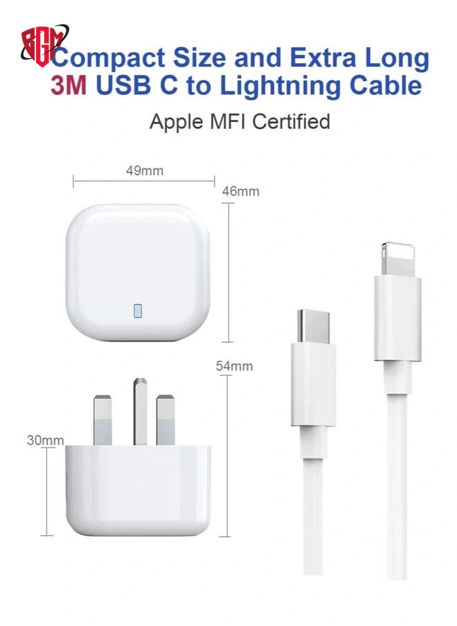 BGM - iPhone 20W USB C Fast Charger, iPhone Fast Charger Plug fast Charger Power and 1M iPhone USB C Charger Cable Compatible with iPhone 13 12 11 Pro Max Mini X XR Xs/X/8 Plus/iPad - Image 1