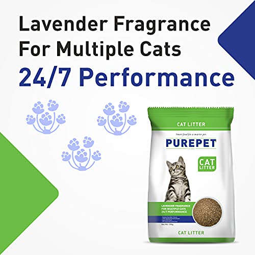 Purepet Cat Litter for All Breeds 5kg | Lavender Fragrance | Pet Friendly | Litter Tray Refill - Image 4