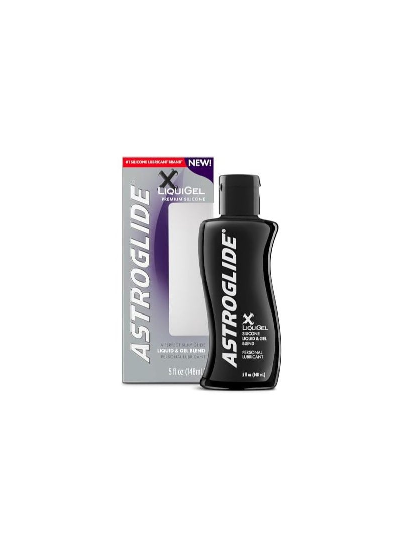 ASTROGLIDE زيت التشحيم المتميز من أستروغلايد X مزيج سائل وهلام سيليكون، 5 أونصة سائلة/148 مل