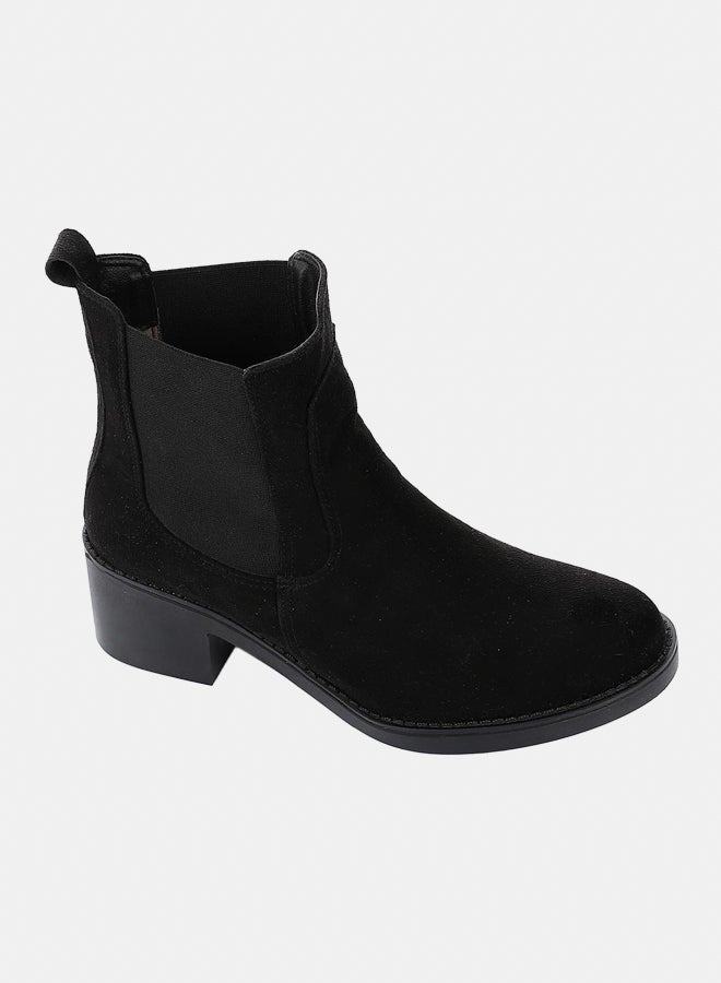 XO Style Leather Ankle Boot - Black 5CM - Image 1