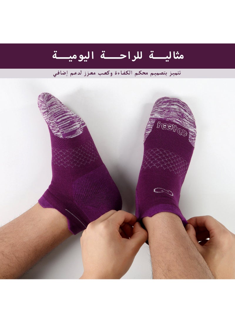 HeeHoo Unisex Bamboo Ankle Socks - Elegant Burgundy - Large/Extra Large (L/XL) - Image 2