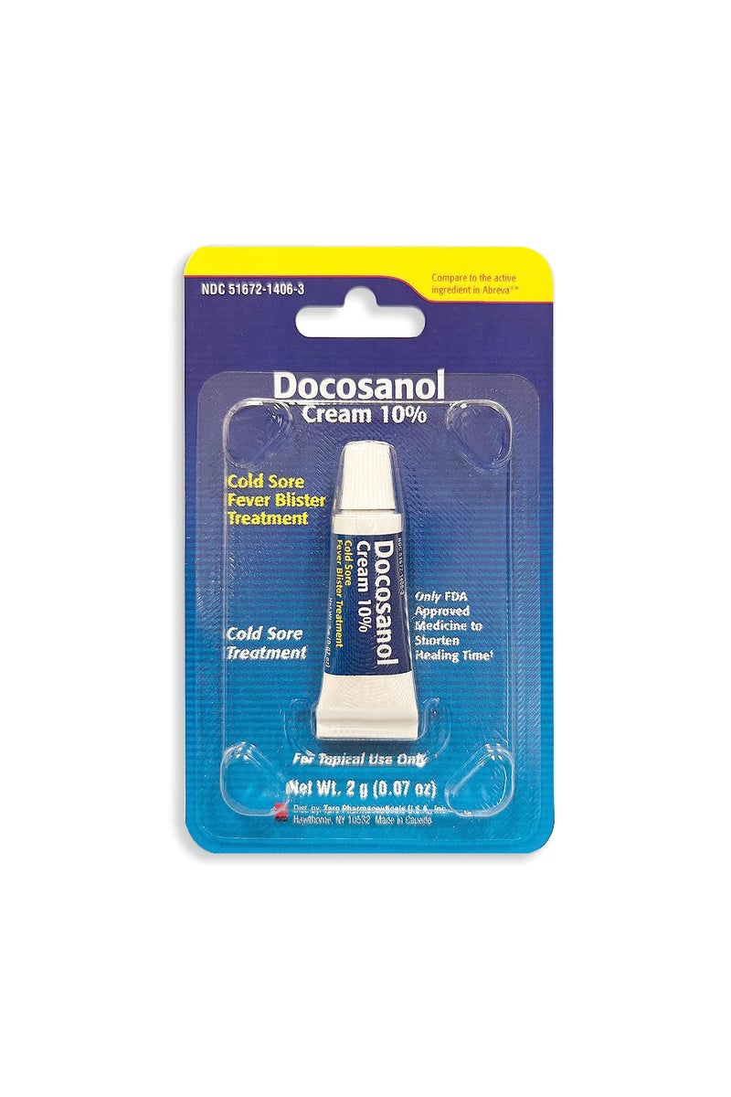 TARO Cold Sore/Fever Blister Treatment - Docosanol 10% Cream (0.07 oz - 1 Tube) - Image 1