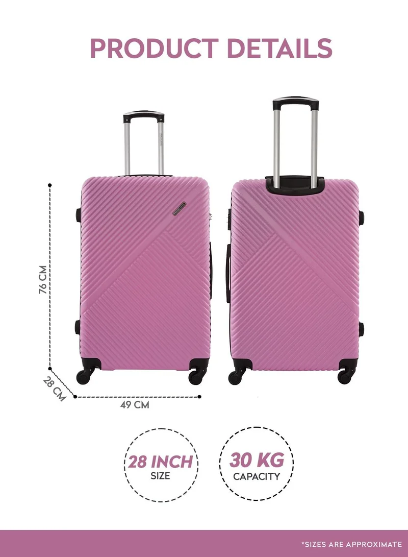 PARAJOHN Large Size Lightweigh ABS Hardside Spinner Luggage Trolley -28 Inch | Carrying 30KG 4-Wheel Hardshell Suitcase-Pink