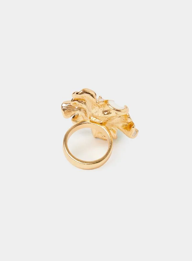 Styli  Floral Ring With Pearl Accent for Women | Best Price UAE