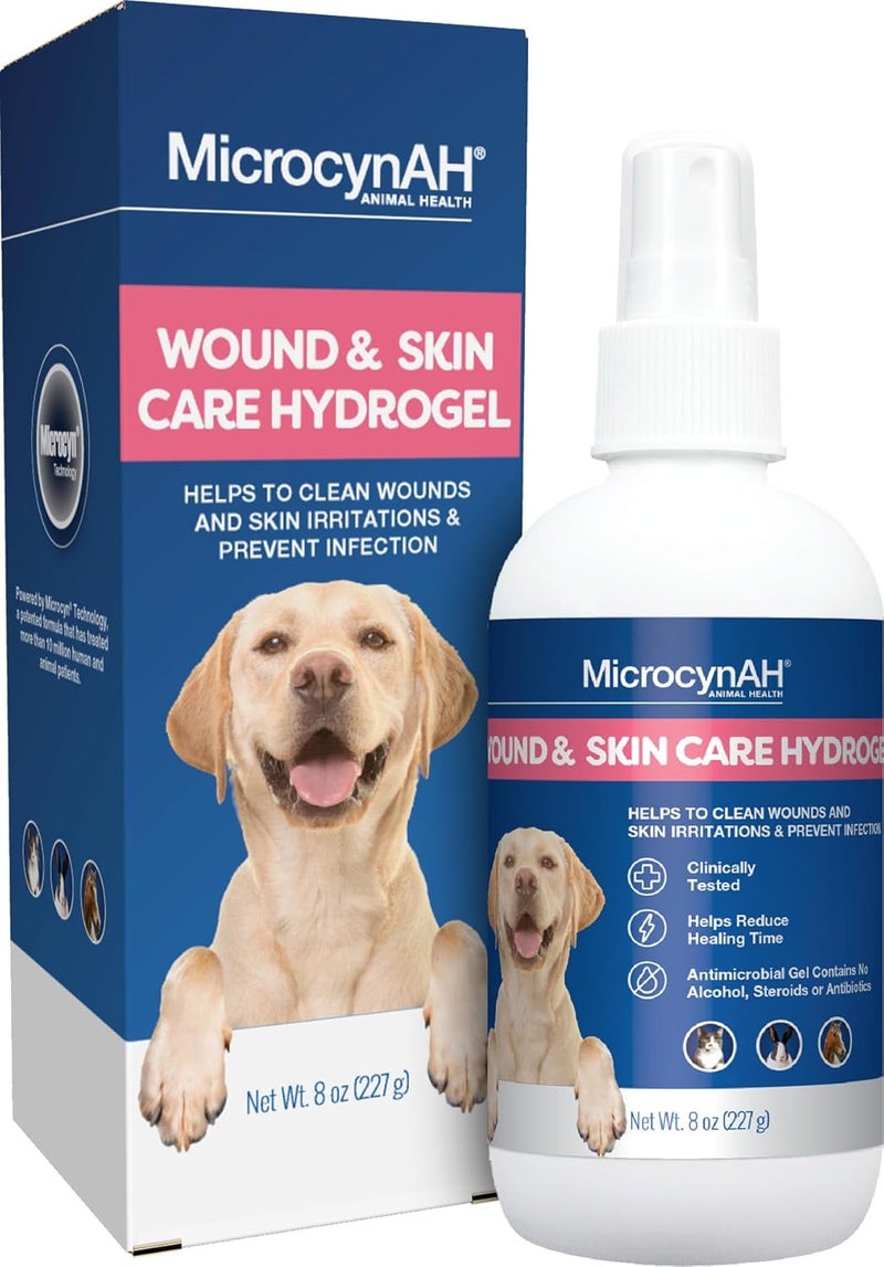 Manna Pro MicrocynAH Wound and Skin Care Hydrogel for Dogs | Non-Toxic Spray Formulated to Clean Wounds | Veterinarian Recommeneded Non-Toxic Formula | 8oz - Image 1
