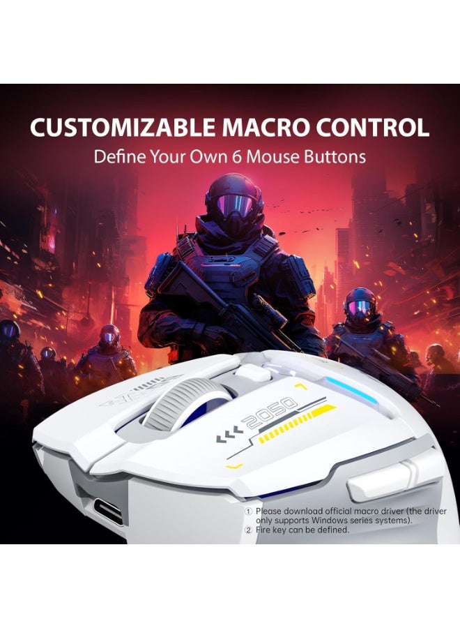 INPHIC IN9 Wireless Gaming Mouse, True Tri-Mode Bluetooth/Type-C Wired/2.4G Wireless Connection, 10000 DPl, Fully Programmable, RGB Backlit, for Laptop PC Mac - Image 5