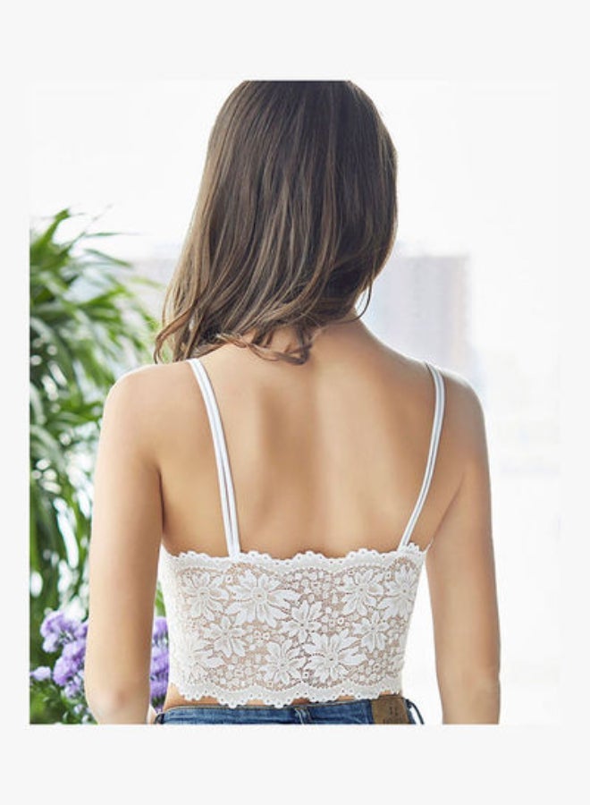 NIBEMINENT Comfortable Removable Sponge Casual Bralette White  - Image 2