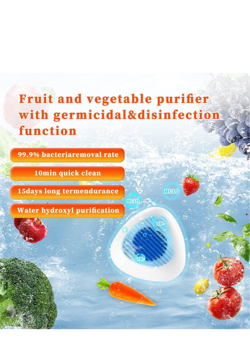 SYOSI ماكنة غسل الفواكه والخضروات، جهاز لتنظيف الفواكه، جهاز لتنظيف الفواكه في الماء بتكنولوجيا تنقية أيون OH لتنظيف الفواكه والخضروات والأرز والأدوات المائدة (أبيض) - Image 2