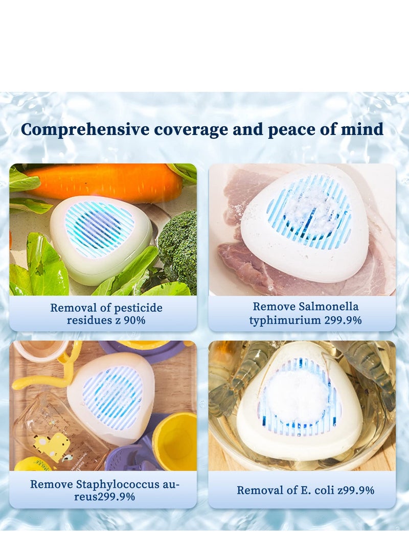 SYOSI ماكنة غسل الفواكه والخضروات، جهاز لتنظيف الفواكه، جهاز لتنظيف الفواكه في الماء بتكنولوجيا تنقية أيون OH لتنظيف الفواكه والخضروات والأرز والأدوات المائدة (أبيض) - Image 5