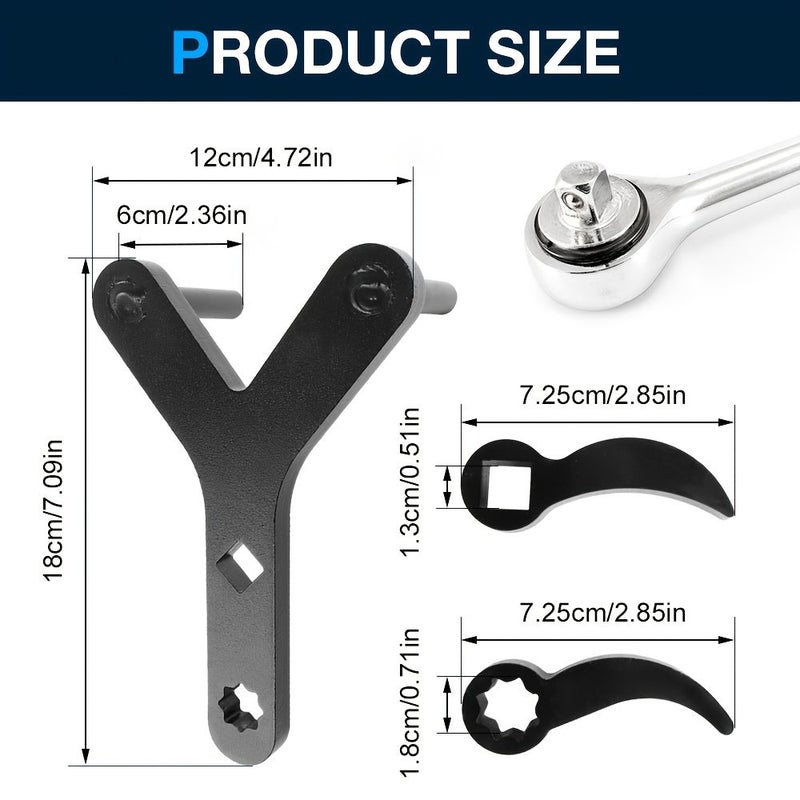 3pcs Car Lower Control Arm Prying Tool Set with Two Wrench Adaptors for 1/2 Inch Drive Breaker Bar - Image 1