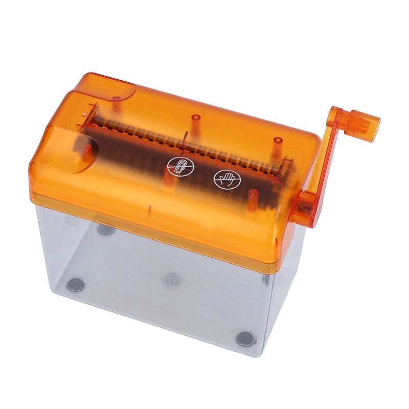 Manual Paper Shredder Portable Manual Compact Structure Simple Operation Hand Crank Shredder for Office Desktop HomeOrange - Image 5