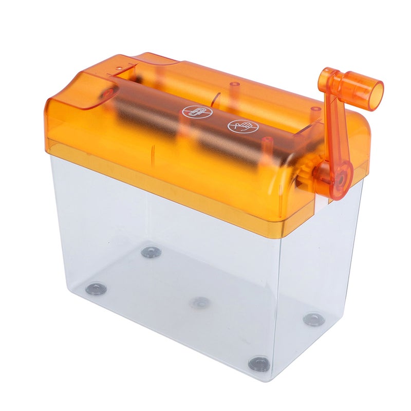 Manual Paper Shredder Portable Manual Compact Structure Simple Operation Hand Crank Shredder for Office Desktop HomeOrange - Image 3