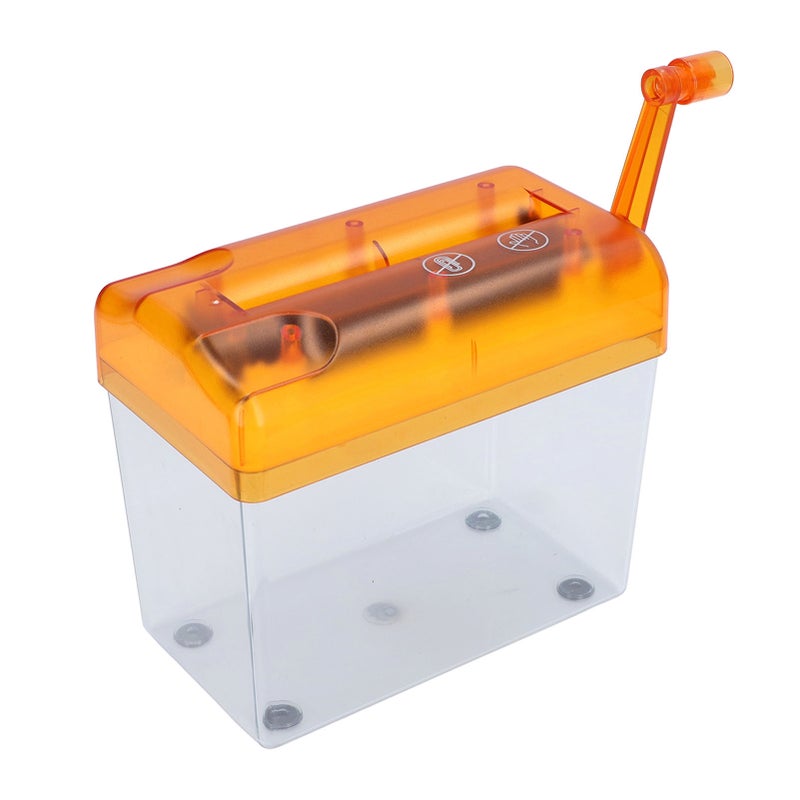 Manual Paper Shredder Portable Manual Compact Structure Simple Operation Hand Crank Shredder for Office Desktop HomeOrange - Image 2